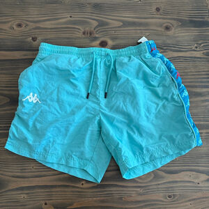 Men’s Kappa Light Blue Swim Trunks Logo Tape Size L